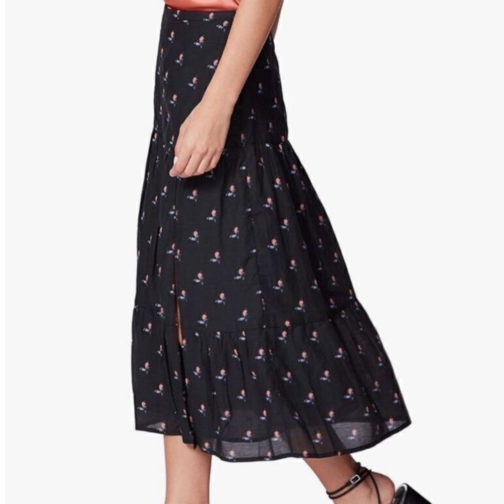 Paige Bestia Floral Black Midi Skirt